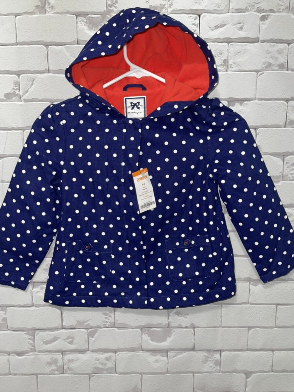 Girls NWTS Gymboree Navy Blue/ White/Red  Polka Dot Jacket sz 4T-5T